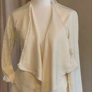 Ivory 51% Linen Jacket By Tree People.